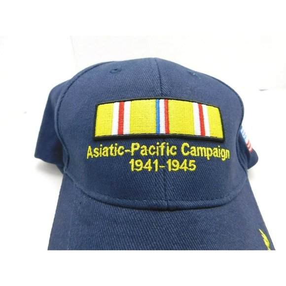 World War II 75th Anniversary Asiatic Pacific Campaign Hat Cap Strapback Blue - Picture 2 of 11